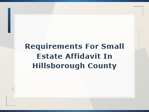 Small Estate Affidavit Requirements in Hillsborough County