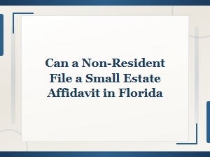 Filing a Small Estate Affidavit in Florida as a Non-Resident